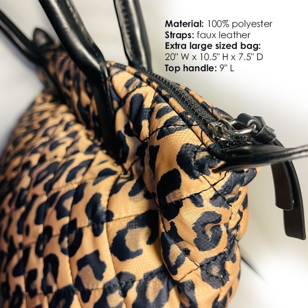 Donna Karan 𝐍𝐖𝐓 Quilted Puffer Animal Print Lyla Shopper Tote DKNY NEW - Picture 3 of 9